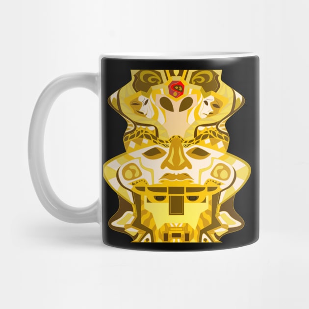 gold cloth alien helmet ecopop by jorge_lebeau